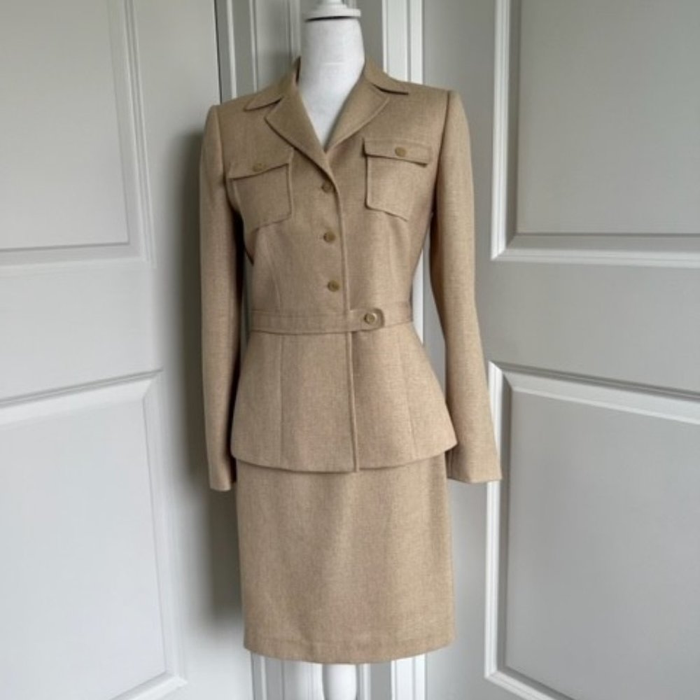 STRESA SKIRT SUIT - BEIGE - SIZE 4